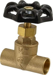Legend Valve - 1/2" Pipe, 125 psi WOG Rating, Brass, Stop Valve - Handwheel Handle, Soldered x Soldered End Connections - Exact Tool & Supply