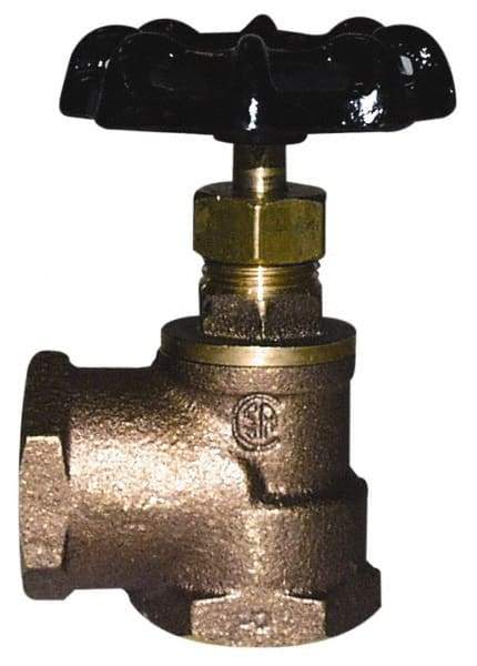 Legend Valve - 3/4" Pipe, 125 psi WOG Rating, Lead Free Brass Angle, Stop Valve - Handwheel Handle, FNPT x FNPT End Connections - Exact Tool & Supply