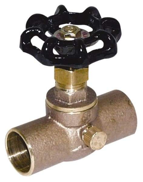 Legend Valve - 1/2" Pipe, 125 psi WOG Rating, Lead Free Brass Stop & Waste Valve - Handwheel Handle, C x C Sweat End Connections - Exact Tool & Supply