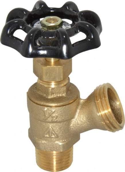 Legend Valve - 1/2 Inch Pipe, Brass, MNPT x GHT End Connection, Boiler Drain Valve - 125 psi WOG Rating, Handwheel Handle - Exact Tool & Supply