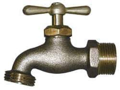 Legend Valve - 3/4" Pipe, 125 psi WOG Rating, Lead Free Brass Hose Bibb, Stop Valve - Tee Handle, MNPT x MGHT End Connections - Exact Tool & Supply