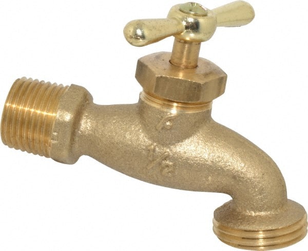 Legend Valve - 1/2 Inch Pipe, 125 psi WOG Rating, Brass Hose Bibb, Stop Valve - Exact Tool & Supply