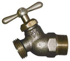 Legend Valve - 3/4" Pipe, 125 psi WOG Rating, Lead Free Brass Hose Bibb, Stop Valve - Tee Handle, MNPT x GHT End Connections - Exact Tool & Supply