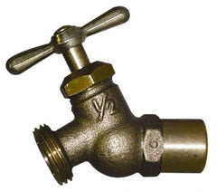 Legend Valve - 1/2" Pipe, 125 psi WOG Rating, Lead Free Brass Hose Bibb, Stop Valve - Tee Handle, MSWT x GHT End Connections - Exact Tool & Supply
