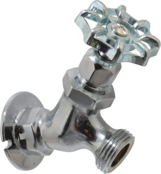 Legend Valve - 1/2" Pipe, Chrome Plated Brass Sillcock - Handwheel Handle, FNPT x GHT End Connections, 125 psi WOG Rating - Exact Tool & Supply