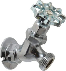 Legend Valve - 1/2" Pipe, Chrome Plated Brass Sillcock - Handwheel Handle, FNPT x GHT End Connections, 125 psi WOG Rating - Exact Tool & Supply