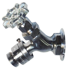 Legend Valve - 1/2" Pipe, Chrome Plated Brass Sillcock with Vacuum Breaker - Handwheel Handle, FNPT x GHT End Connections, 125 psi WOG Rating - Exact Tool & Supply