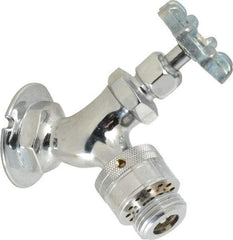 Legend Valve - 3/4" Pipe, Chrome Plated Brass Sillcock with Vacuum Breaker - Handwheel Handle, FNPT x GHT End Connections, 125 psi WOG Rating - Exact Tool & Supply