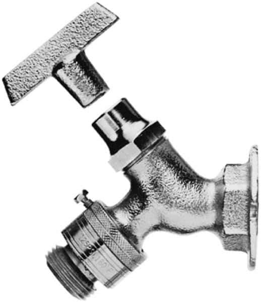 Legend Valve - 3/4" Pipe, Chrome Plated Brass Sillcock with Vacuum Breaker - Loosekey Handle, FNPT x GHT End Connections, 125 psi WOG Rating - Exact Tool & Supply