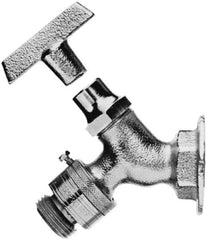 Legend Valve - 1/2" Pipe, Chrome Plated Brass Sillcock with Vacuum Breaker - Loosekey Handle, FNPT x GHT End Connections, 125 psi WOG Rating - Exact Tool & Supply