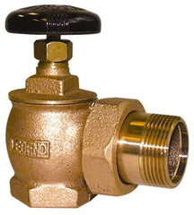 Legend Valve - 1-1/4" Pipe, 60 psi WOG Rating, FNPT x Male Union End Connections, Handwheel Steam Angle Radiator Valve - 15 psi Steam Pressure Rating, Bronze - Exact Tool & Supply
