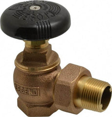 Legend Valve - 3/4" Pipe, 60 psi WOG Rating, FNPT x Male Union End Connections, Handwheel Steam Angle Radiator Valve - 15 psi Steam Pressure Rating, Bronze - Exact Tool & Supply