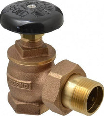 Legend Valve - 1" Pipe, 60 psi WOG Rating, FNPT x Male Union End Connections, Handwheel Steam Angle Radiator Valve - 15 psi Steam Pressure Rating, Bronze - Exact Tool & Supply