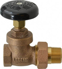 Legend Valve - 3/4" Pipe, 200 psi WOG Rating, FNPT x Male Union End Connections, Handwheel Steam Gate Radiator Valve - 125 psi Steam Pressure Rating, Bronze - Exact Tool & Supply