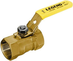 Legend Valve - 1-1/4" Pipe, Standard Port, Stainless Steel Standard Ball Valve - 1 Piece, Inline - One Way Flow, FNPT x FNPT Ends, Locking Lever Handle, 800 WOG, 150 WSP - Exact Tool & Supply
