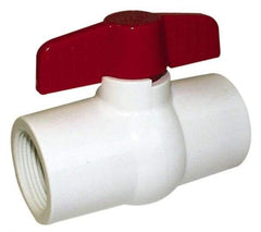 Legend Valve - 2-1/2" Pipe, Full Port, PVC Miniature Ball Valve - Inline - One Way Flow, FNPT x FNPT Ends, Tee Handle, 150 WOG - Exact Tool & Supply