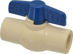 Legend Valve - 1/2" Pipe, Large Port, CPVC Miniature Ball Valve - Inline - One Way Flow, Solvent x Solvent Ends, Tee Handle, 150 WOG - Exact Tool & Supply