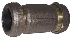 Legend Valve - 1-1/2" Pipe, Lead Free Brass Compression Pipe Coupling - 125 psi WOG Rating - Exact Tool & Supply