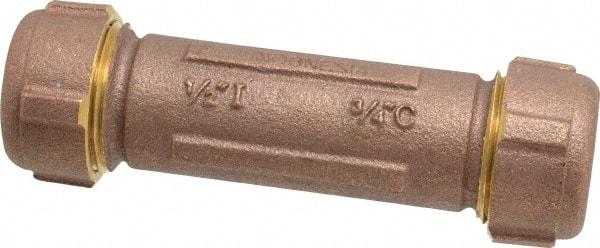 Legend Valve - 1/2" Pipe, 3/4" Copper Tube, Brass Compression Pipe Coupling - 125 psi WOG Rating - Exact Tool & Supply