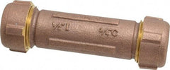 Legend Valve - 1/2" Pipe, 3/4" Copper Tube, Brass Compression Pipe Coupling - 125 psi WOG Rating - Exact Tool & Supply
