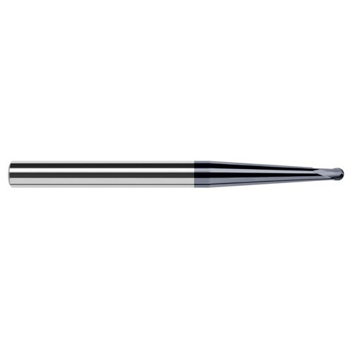 ‎1/64″ Dia. × 3/16″ Shank × 1/64″ DOC × 2-1/2″ OAL, Carbide AlTiN, 2 Flute, Ballnose End Mill - Exact Tool & Supply