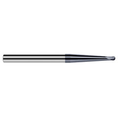‎1/64″ Dia. × 3/16″ Shank × 1/64″ DOC × 2-1/2″ OAL, Carbide AlTiN, 2 Flute, Ballnose End Mill - Exact Tool & Supply