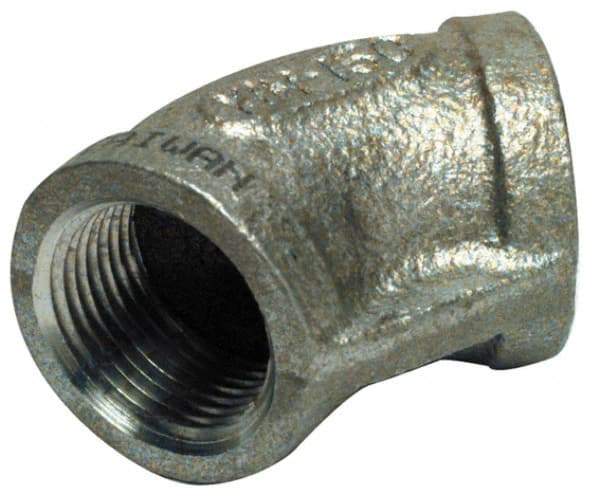 Merit Brass - 4" Grade 316 Stainless Steel Pipe 45° Elbow - FNPT x FNPT End Connections, 150 psi - Exact Tool & Supply