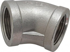 Merit Brass - 1" Grade 304 Stainless Steel Pipe 45° Elbow - FNPT x FNPT End Connections, 150 psi - Exact Tool & Supply