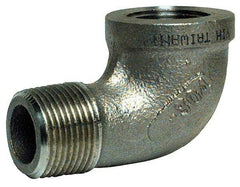 Merit Brass - 3" Grade 316 Stainless Steel Pipe 90° Elbow - FNPT x MNPT End Connections, 150 psi - Exact Tool & Supply