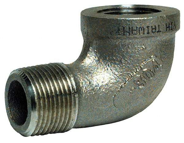 Merit Brass - 2-1/2" Grade 304 Stainless Steel Pipe 90° Street Elbow - FNPT x MNPT End Connections, 150 psi - Exact Tool & Supply