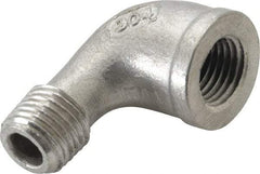 Merit Brass - 1/4" Grade 304 Stainless Steel Pipe 90° Street Elbow - FNPT x MNPT End Connections, 150 psi - Exact Tool & Supply