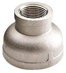Value Collection - 1-1/2 x 1-1/4" Grade 304 Stainless Steel Pipe Reducer Coupling - FNPT x FNPT End Connections, 150 psi - Exact Tool & Supply