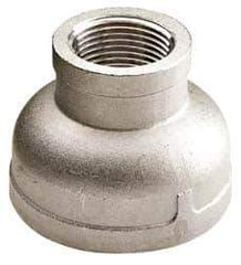 Value Collection - 1-1/2 x 1-1/4" Grade 304 Stainless Steel Pipe Reducer Coupling - FNPT x FNPT End Connections, 150 psi - Exact Tool & Supply