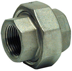 Merit Brass - 3" Grade 316 Stainless Steel Pipe Union - FNPT x FNPT End Connections, 150 psi - Exact Tool & Supply