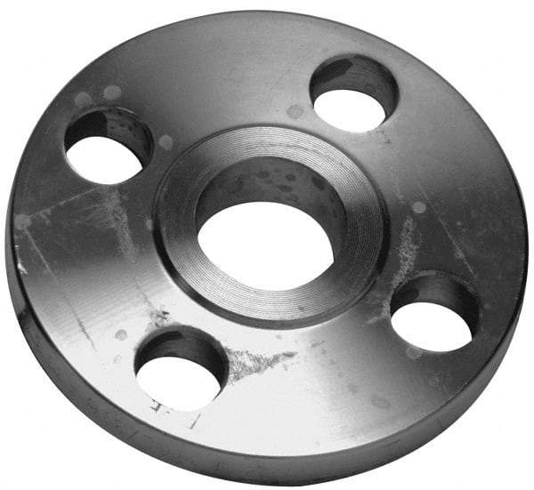 Merit Brass - 10" Pipe, 16" OD, Stainless Steel, Threaded Pipe Flange - 13-1/2" Across Bolt Hole Centers, 7/8" Bolt Hole, 150 psi, Grade 304 - Exact Tool & Supply