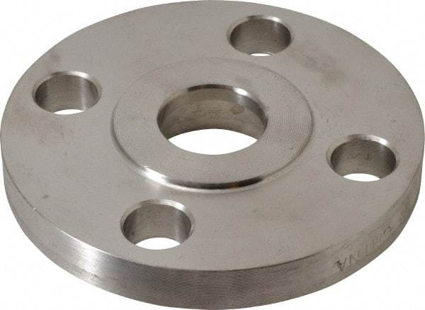 Merit Brass - 1" Pipe, 4-1/4" OD, Stainless Steel, Socket Weld Pipe Flange - 3-1/8" Across Bolt Hole Centers, 5/8" Bolt Hole, 150 psi, Grades 316 & 316L - Exact Tool & Supply