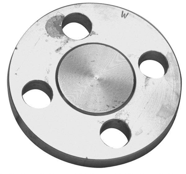 Merit Brass - 2" Pipe, 6" OD, Stainless Steel, Blind Pipe Flange - 4-3/4" Across Bolt Hole Centers, 3/4" Bolt Hole, 150 psi, Grade 304 - Exact Tool & Supply