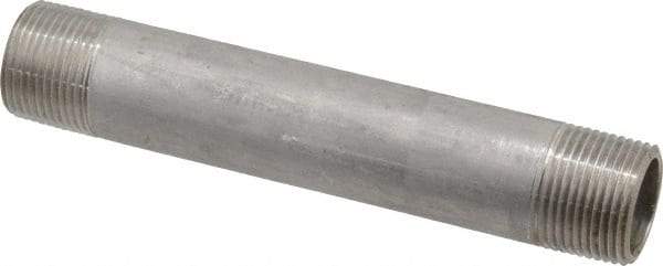 Merit Brass - Schedule 40, 3/4" Pipe x 5-1/2" Long, Grade 304/304L Stainless Steel Pipe Nipple - Welded & Threaded - Exact Tool & Supply