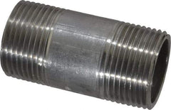 Merit Brass - Schedule 40, 1" Pipe x 2-1/2" Long, Grade 304/304L Stainless Steel Pipe Nipple - Welded & Threaded - Exact Tool & Supply