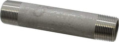 Merit Brass - Schedule 40, 1" Pipe x 6" Long, Grade 304/304L Stainless Steel Pipe Nipple - Welded & Threaded - Exact Tool & Supply