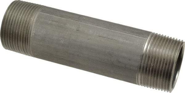 Merit Brass - Schedule 40, 1-1/4" Pipe x 5-1/2" Long, Grade 304/304L Stainless Steel Pipe Nipple - Welded & Threaded - Exact Tool & Supply