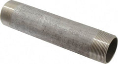 Merit Brass - Schedule 40, 1-1/2" Pipe x 8" Long, Grade 304/304L Stainless Steel Pipe Nipple - Welded & Threaded - Exact Tool & Supply