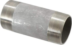 Merit Brass - Schedule 40, 2" Pipe x 5" Long, Grade 304/304L Stainless Steel Pipe Nipple - Welded & Threaded - Exact Tool & Supply