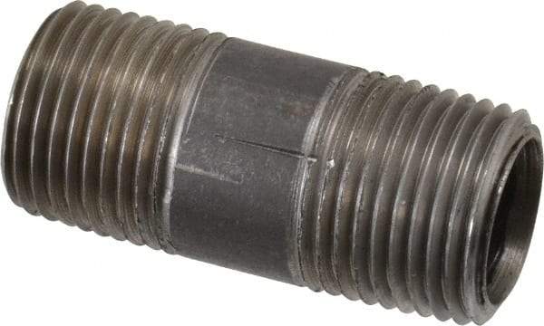 Merit Brass - Schedule 40, 1/2" Pipe x 2" Long, Grade 316/316L Stainless Steel Pipe Nipple - Welded & Threaded - Exact Tool & Supply
