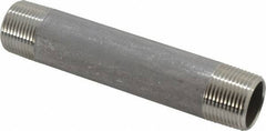 Merit Brass - Schedule 40, 3/4" Pipe x 5" Long, Grade 316/316L Stainless Steel Pipe Nipple - Welded & Threaded - Exact Tool & Supply