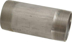 Merit Brass - Schedule 40, 2" Pipe x 5" Long, Grade 316/316L Stainless Steel Pipe Nipple - Welded & Threaded - Exact Tool & Supply