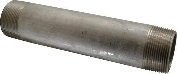 Merit Brass - Schedule 40, 2-1/2" Pipe x 12" Long, Grade 316/316L Stainless Steel Pipe Nipple - Welded & Threaded - Exact Tool & Supply