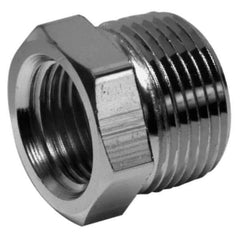 Merit Brass - 2 x 1-1/4" Grade 316/316L Stainless Steel Pipe Hex Bushing - MNPT x FNPT End Connections, 3,000 psi - Exact Tool & Supply