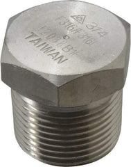 Merit Brass - 3/4" Grade 316/316L Stainless Steel Pipe Hex Head Plug - MNPT End Connections, 3,000 psi - Exact Tool & Supply
