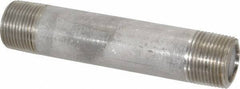Merit Brass - Schedule 80, 1" Pipe x 6" Long, Grade 316/316L Stainless Steel Pipe Nipple - Seamless & Threaded - Exact Tool & Supply